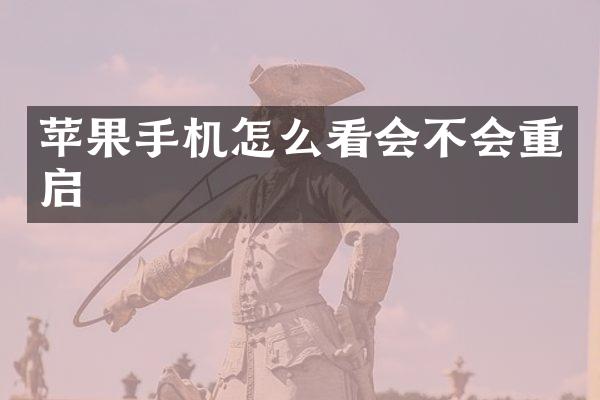 苹果手机怎么看会不会重启