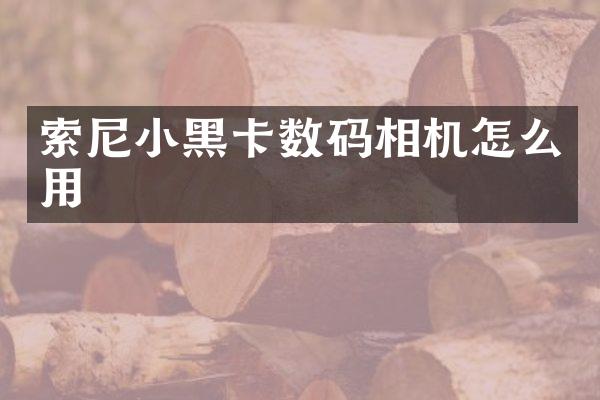 索尼小黑卡数码相机怎么用