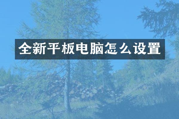 全新平板电脑怎么设置