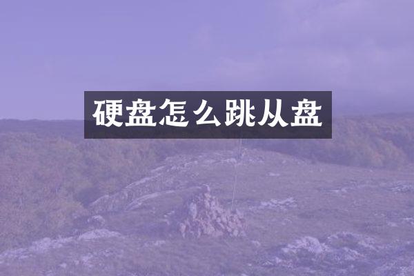 硬盘怎么跳从盘