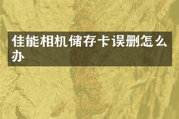 佳能相机储存卡误删怎么办