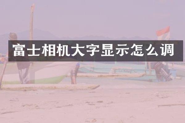 富士相机大字显示怎么调