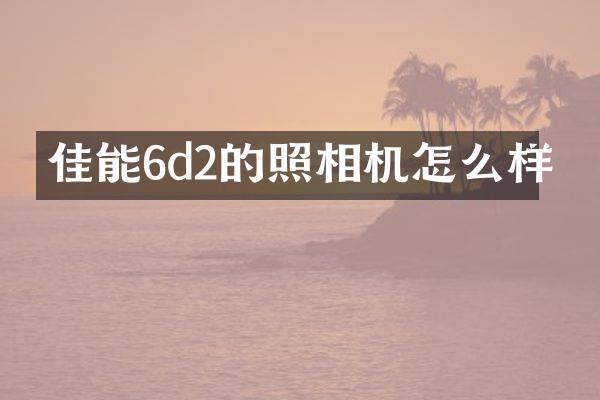 佳能6d2的照相机怎么样