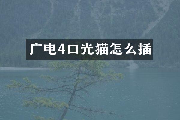 广电4口光猫怎么插