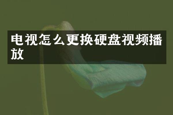 电视怎么更换硬盘视频播放