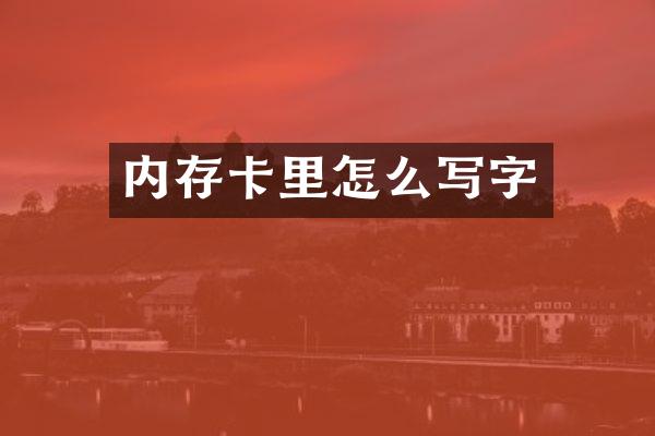 内存卡里怎么写字