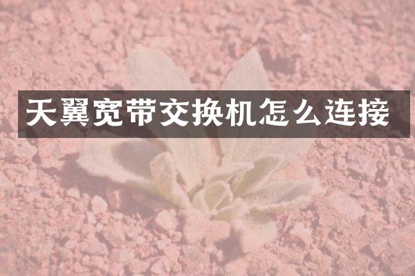 天翼宽带交换机怎么连接