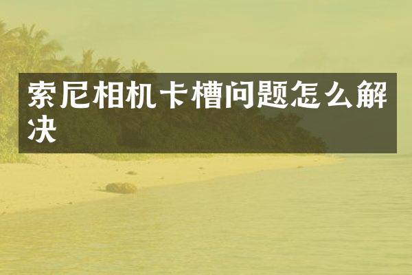 索尼相机卡槽问题怎么解决