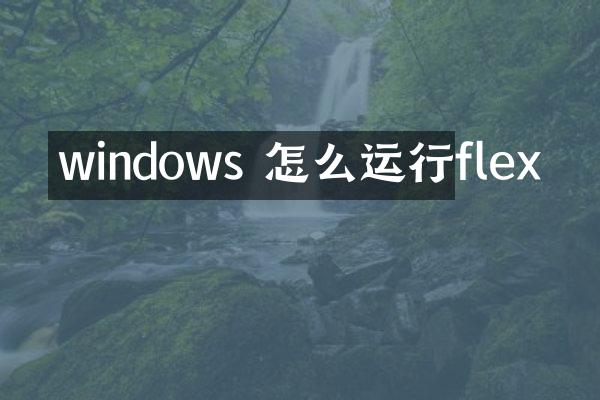 windows 怎么运行flex