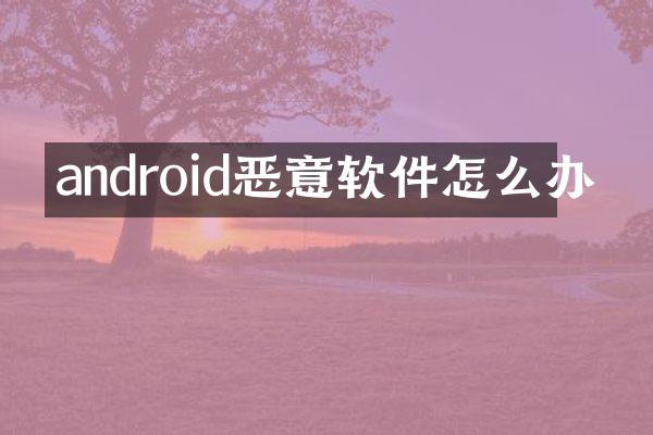 android恶意软件怎么办