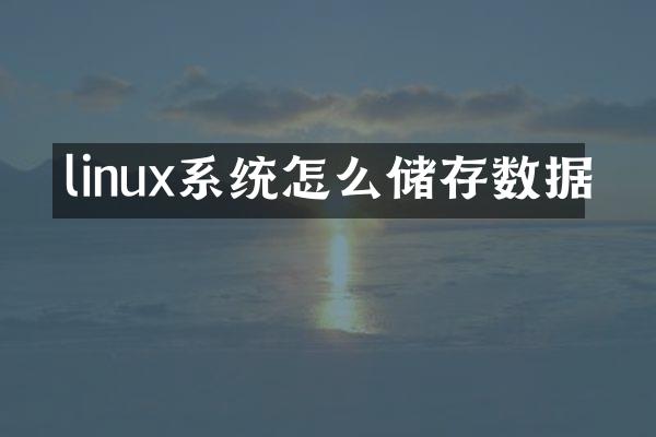linux系统怎么储存数据
