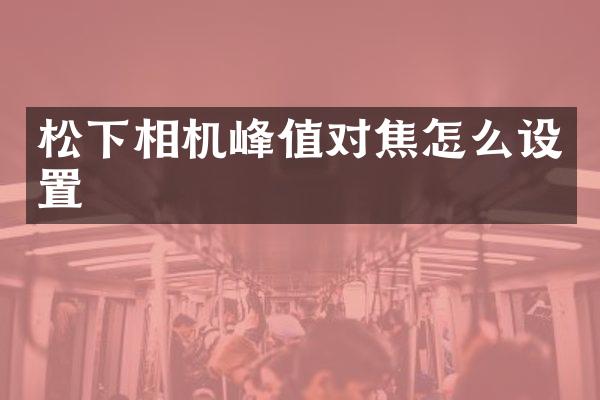 松下相机峰值对焦怎么设置