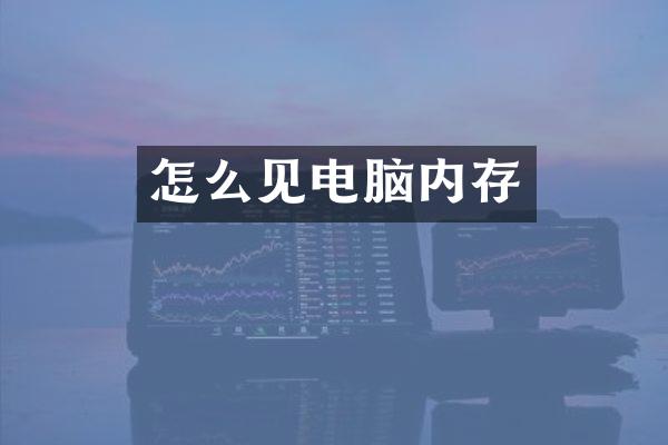 怎么见电脑内存