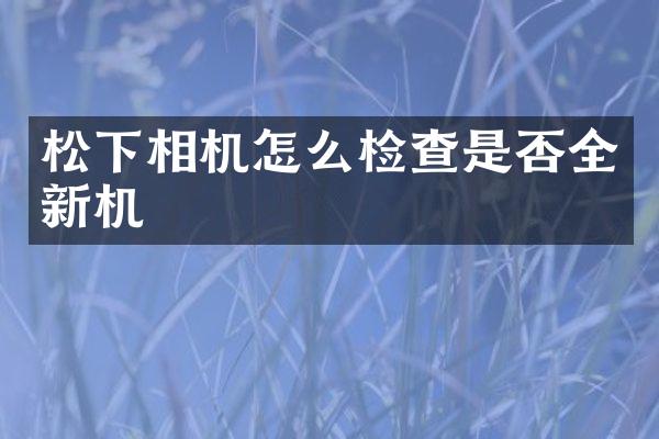 松下相机怎么检查是否全新机