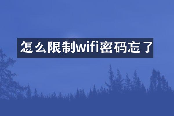 怎么限制wifi密码忘了