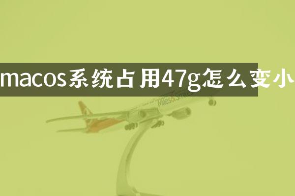 macos系统占用47g怎么变小