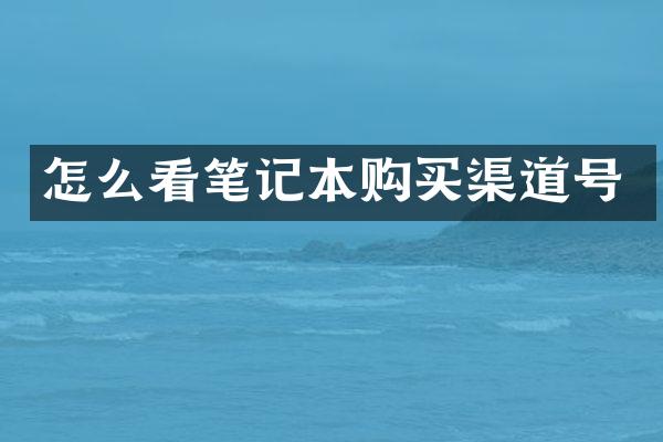 怎么看笔记本购买渠道号