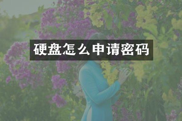硬盘怎么申请密码