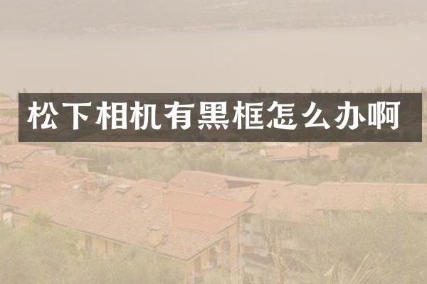 松下相机有黑框怎么办啊