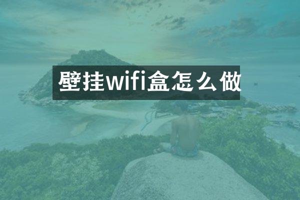 壁挂wifi盒怎么做