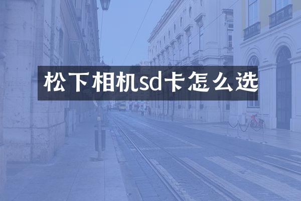 松下相机sd卡怎么选