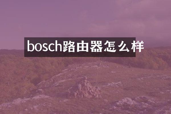 bosch路由器怎么样