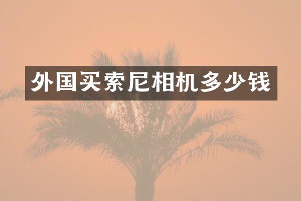 外国买索尼相机多少钱