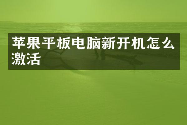 苹果平板电脑新开机怎么激活
