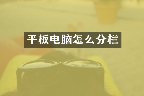 平板电脑怎么分栏