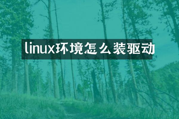 linux环境怎么装驱动