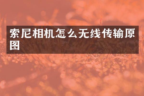索尼相机怎么无线传输原图