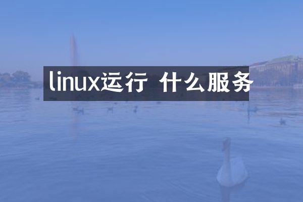 linux运行 什么服务