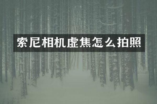 索尼相机虚焦怎么拍照