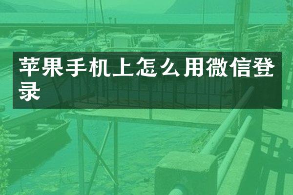 苹果手机上怎么用微信登录