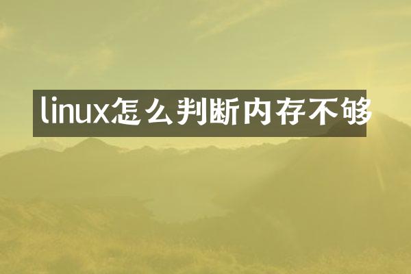 linux怎么判断内存不够