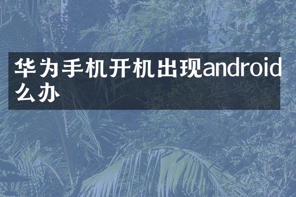 华为手机开机出现android怎么办