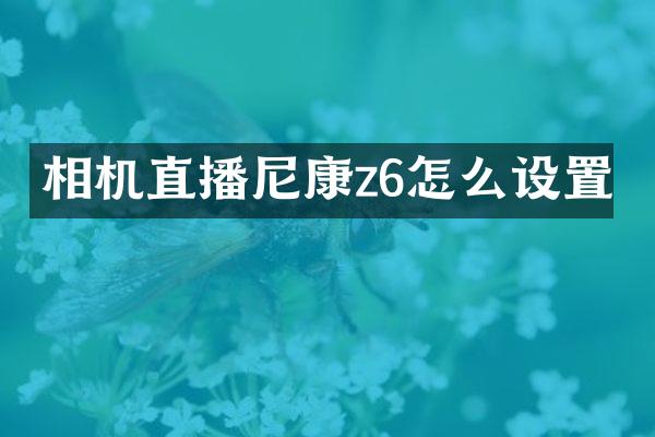 相机直播尼康z6怎么设置