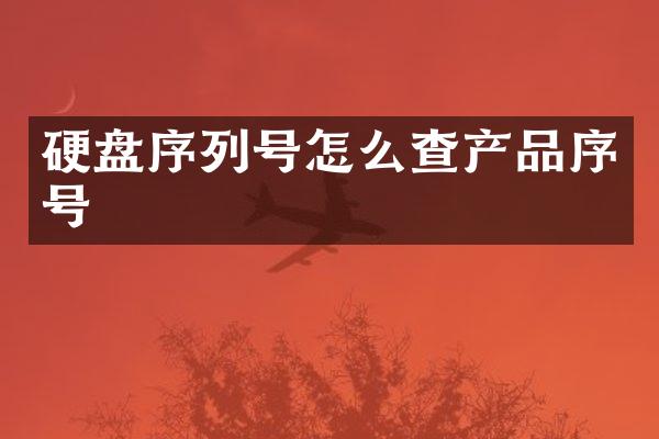 硬盘序列号怎么查产品序号