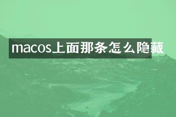 macos上面那条怎么隐藏