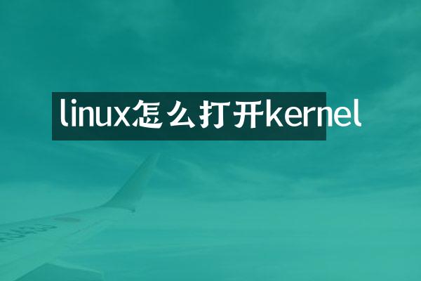 linux怎么打开kernel