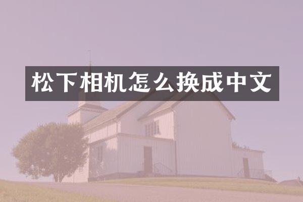 松下相机怎么换成中文