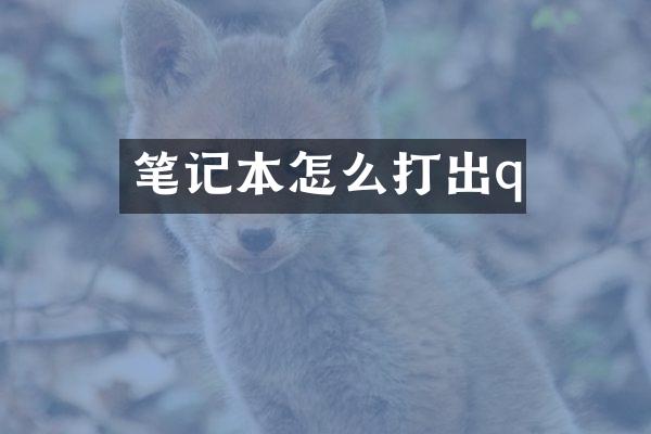 笔记本怎么打出q