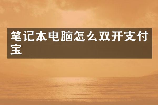 笔记本电脑怎么双开支付宝