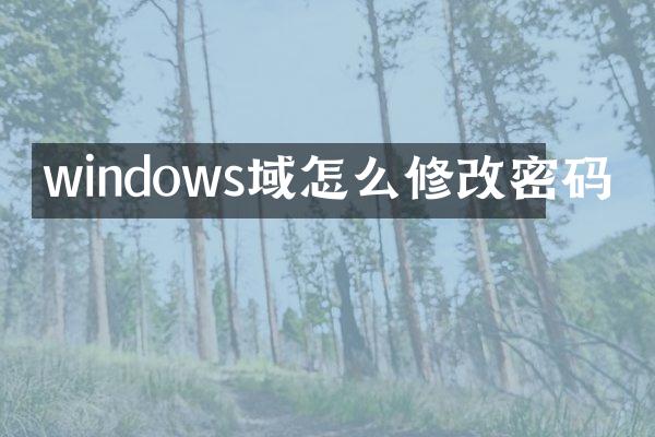 windows域怎么修改密码