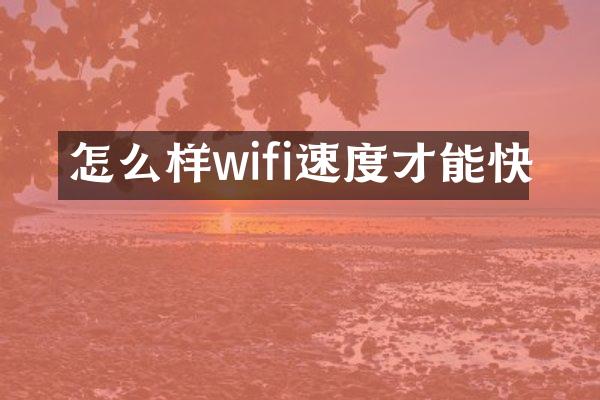 怎么样wifi速度才能快