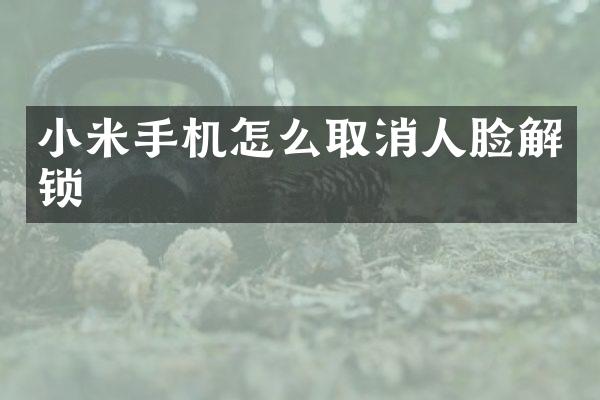 小米手机怎么取消人脸解锁