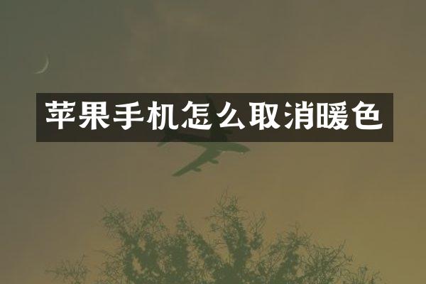 苹果手机怎么取消暖色