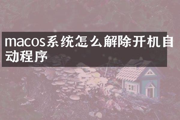 macos系统怎么解除开机自启动程序