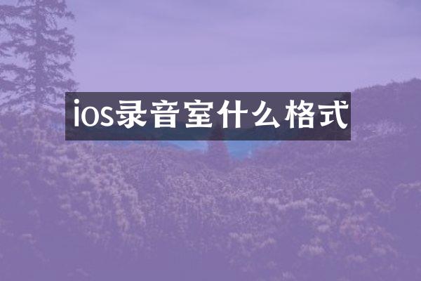 ios录音室什么格式