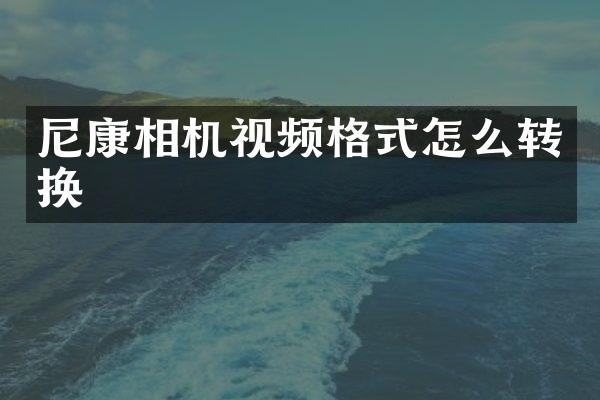 尼康相机视频格式怎么转换